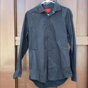 Zara black with micro white dot dress shirt